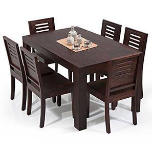 Dining Table Set Design Arabia - Capra 6 Seater Dining Table Set (Mahogany Finish)