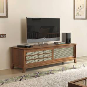 Tv Units Design Fujiwara Solid Wood TV Unit in Amber Walnut Finish