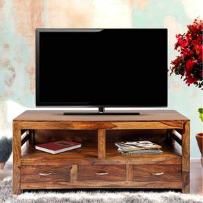 Cabinet And Sideboard Design Allen Solid Wood TV Unit in Teak Finish